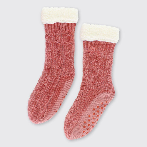 Loungeable cozy chenille slipper sock in gray | ASOS